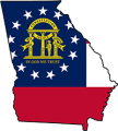 Georgia outline with flag in-fill