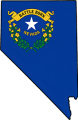 Nevada state outline with flag in-fill